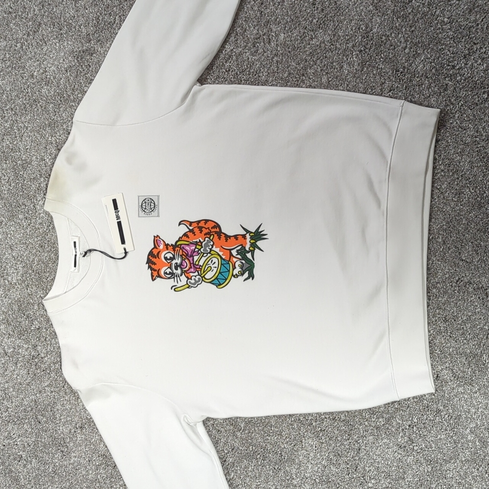 McQ by Alexander McQueen White Crewneck Sweater with Graphic